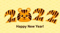 Sign 2022 with tiger face. Simbol of chinese new year